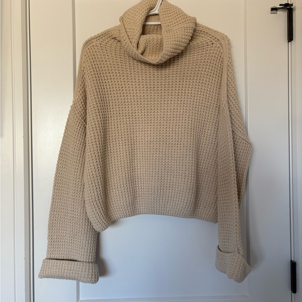 Cozy Tan Turtleneck Sweater